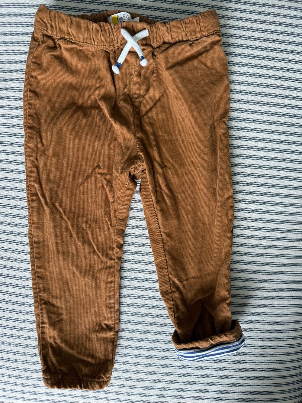 Baby Boden size 2-3 year brown with bear pocket Pull-On Jogger Pants - lined!
